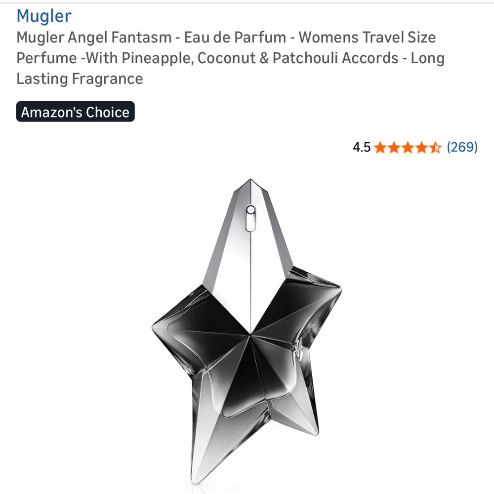 Mugler Angel Fantasm Eau de Parfum Travel Size Perfume .8 oz long lasting - Picture 7 of 14